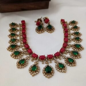 Coral Emerald Necklace