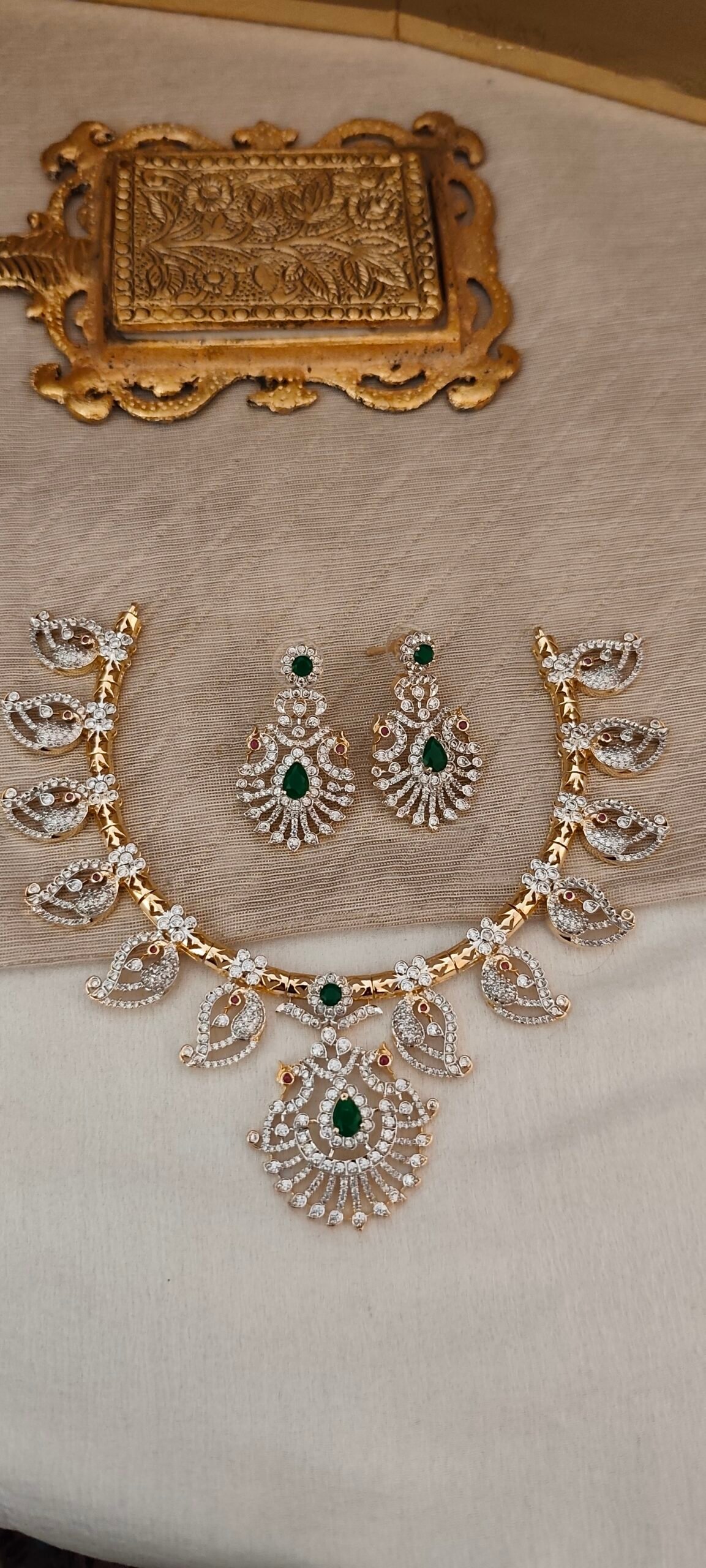 Peacock Diamond Finish Necklace