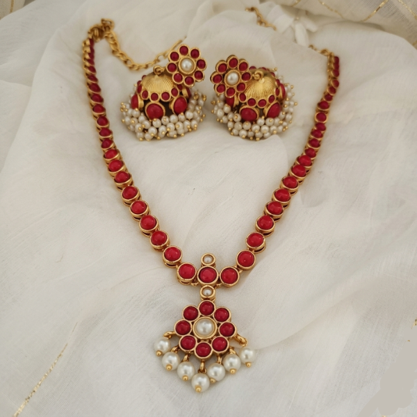 Coral Pearl Necklace