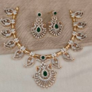 Peacock Diamond Finish Necklace