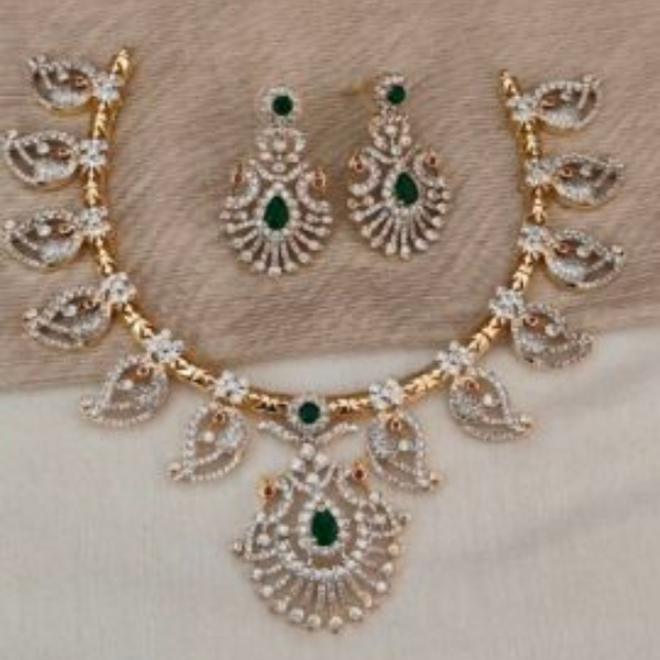 Peacock Diamond Finish Necklace