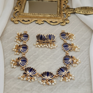 Royal Blue Lotus Necklace