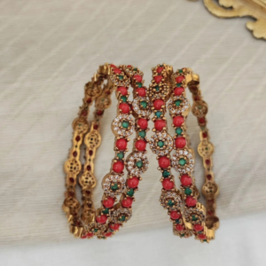 Celebrity Bangles Jadau Stones