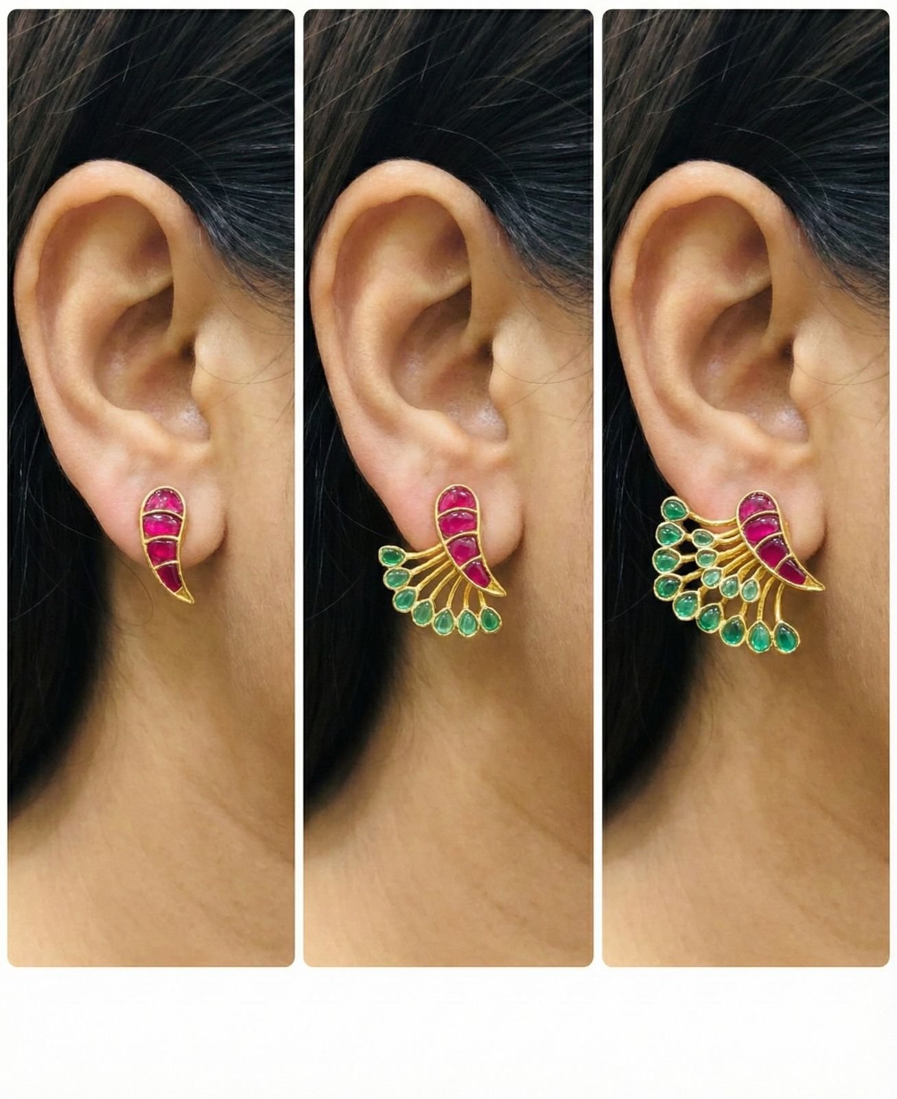 3 in 1 Jadau Earings