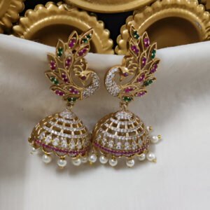 Peacock Jumka – Big Size Bridal Look