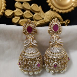 Bridal Jumka Ruby – Premium quality Matte Big size